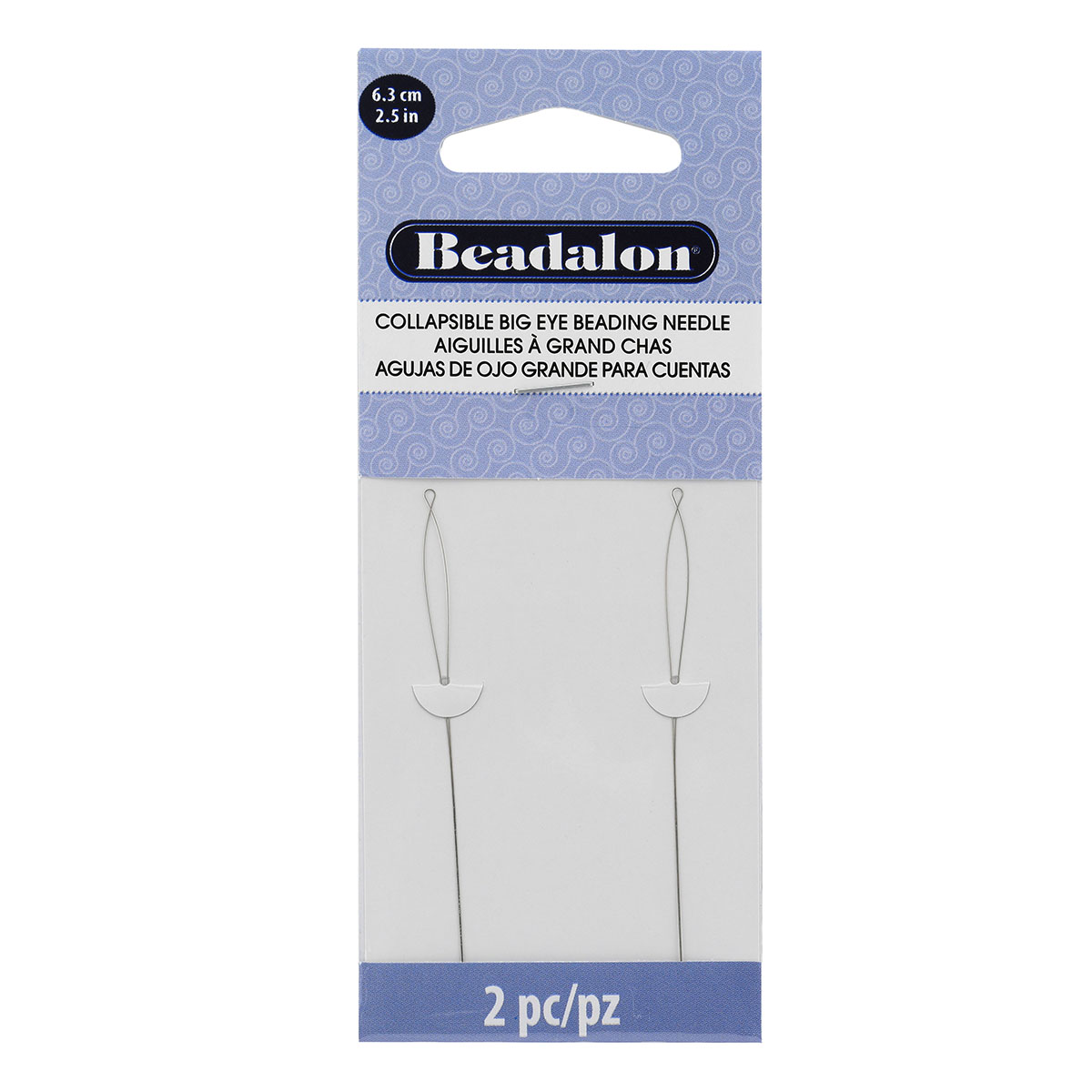 Collapsible Big Eye Beading Needles, 0.54 mm (.009 in), 6.35 cm (2.5 in), 2  pc
